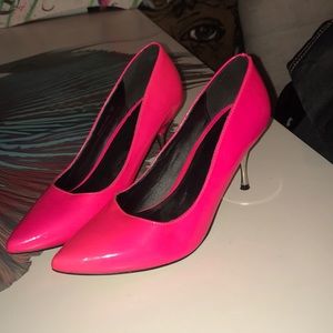 NEON PINK HEELS
